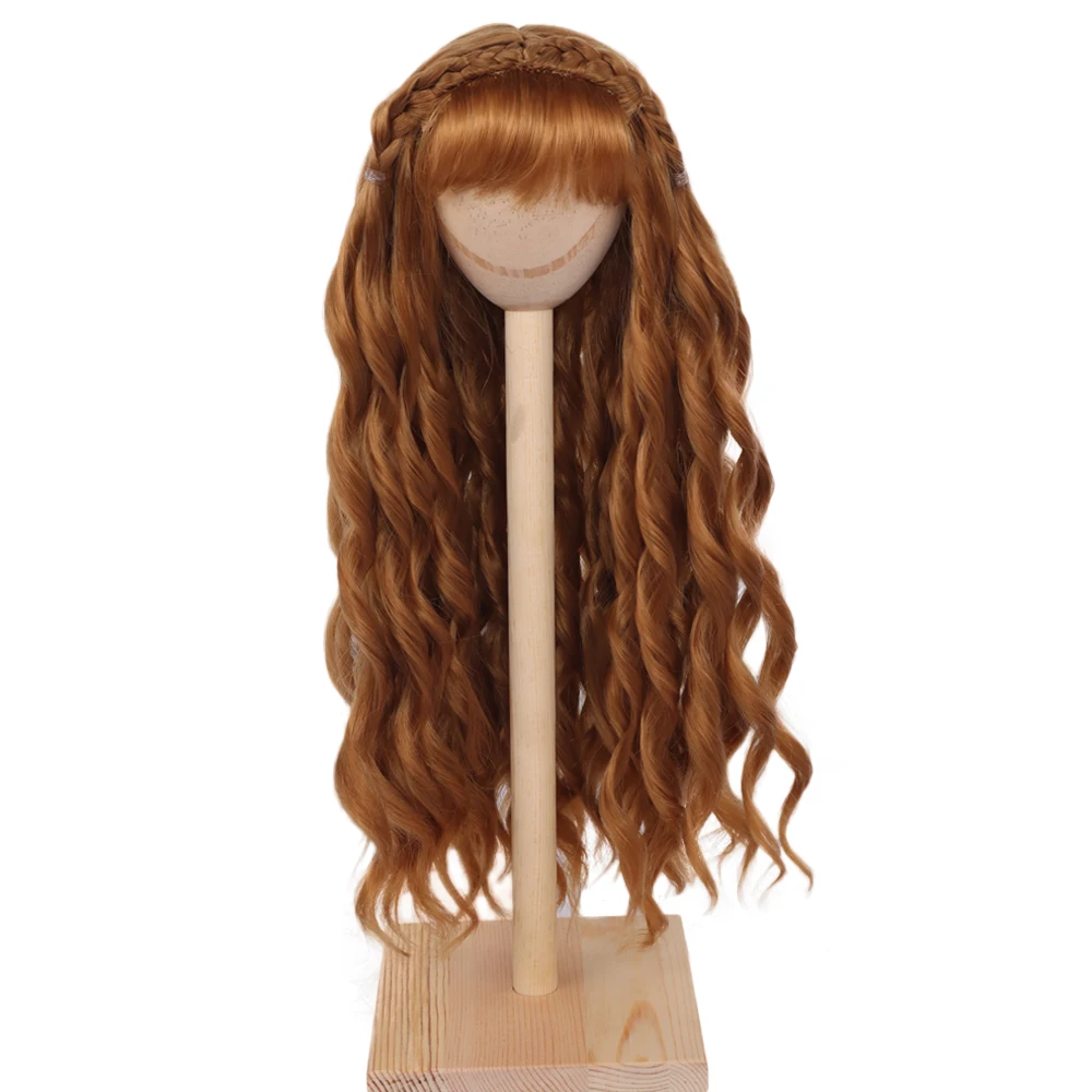 

MUZIWG 1/3 BJD/SD Dolls Wig Long Bangs Curly Hair Heat Resistant Wire Wavy Wigs For Girl DIY BJD Dollfie Dream Doll 8-9 Inch