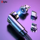 Магнитная Тип C Micro USB кабель 540 градусов Поворот мобильный телефон зарядное устройство кабель для зарядки для iPhone Xiaomi Android с функцией быстрой зарядки провода