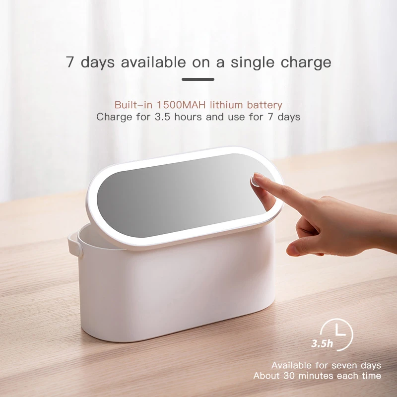 Зеркало светодиодный макияжа со светодиодной подсветкой портативное складное