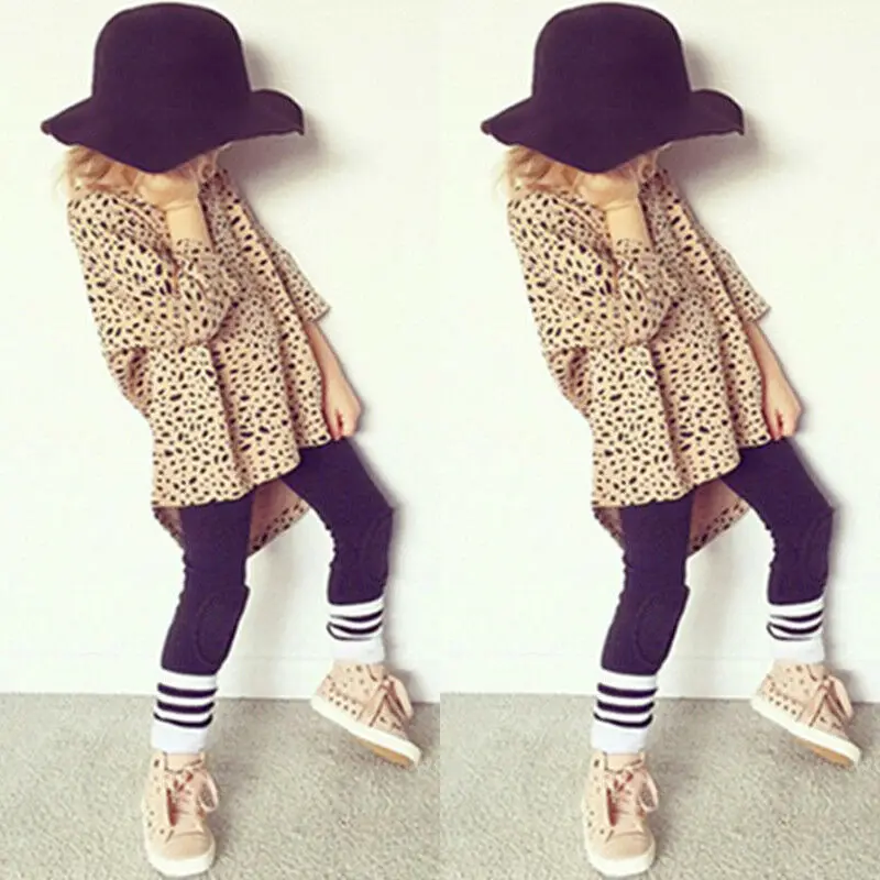 Goocheer/хлопковая одежда для малышей Топы с длинными рукавами и леопардовым принтом