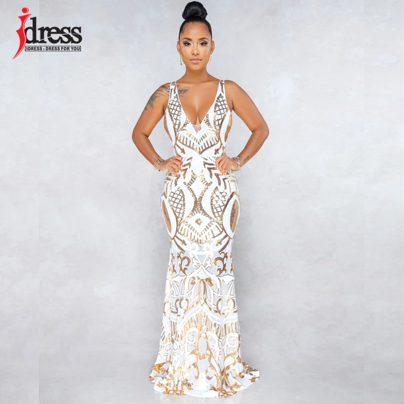 Женская одежда IDress сексуальные платья с v образным вырезом и блестками Женские