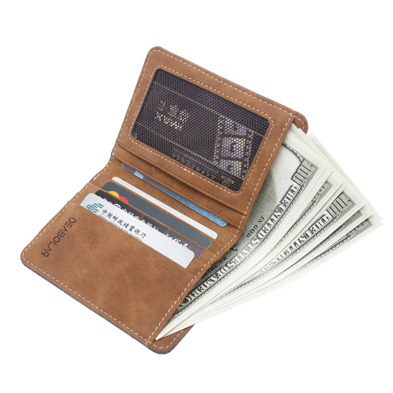 

Men's Short Wallet Student Casual Canvas Wallet Horizontal Ultra-thin Simple Purse Multi-card Credit Card Holder Male Purses Bag