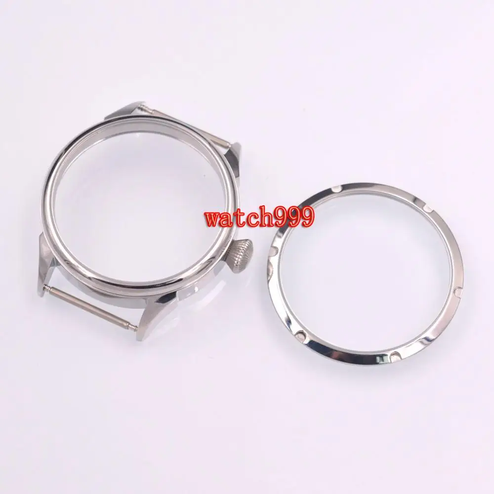 

42mm solid Steel watch Case fit eta 6497/6498 Seagull ST36 Movement Men Watch