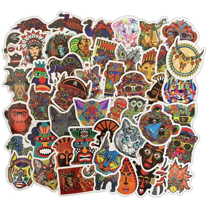 50 шт. в этническом стиле животные крутые наклейки водонепроницаемый DIY каракули