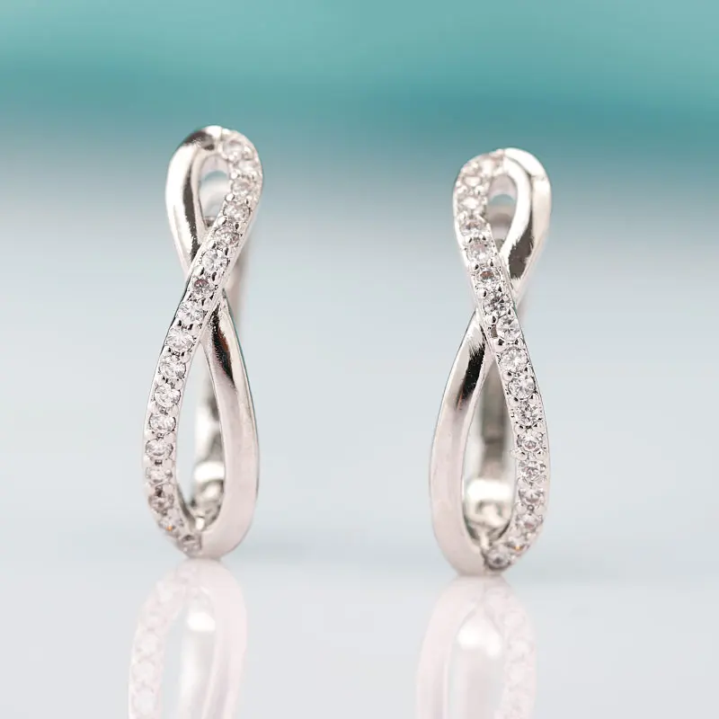 Trendy Gold Infinity Geometric Stud Earrings for Women - 8 Shape Cubic Zirconia Ear Studs, Ideal for Wedding Parties, Jewelry Charm Gifts image 6