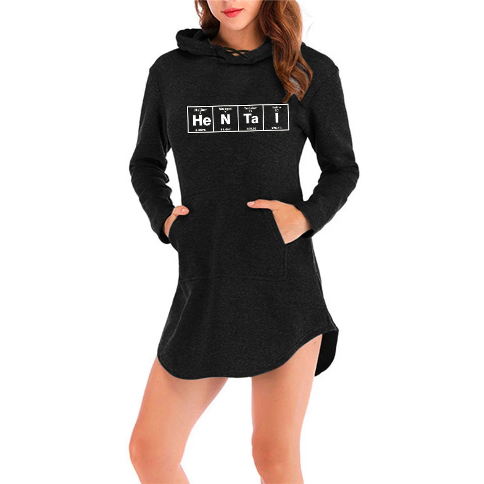 

Hentai Printed Hooded Dress Women Long Sleeve Casual Dresses 2020 Hot Sale Girls Streetwear Clothes Size From S to 2XL