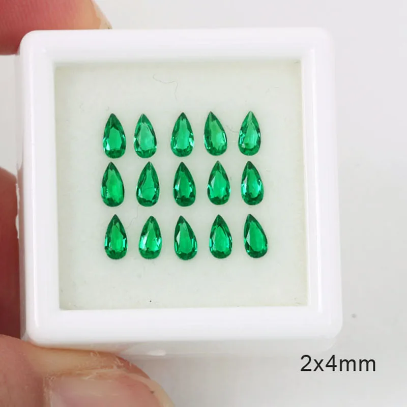 VVS маленький Изумрудный зеленый драгоценный камень в форме груши для лаборатории
