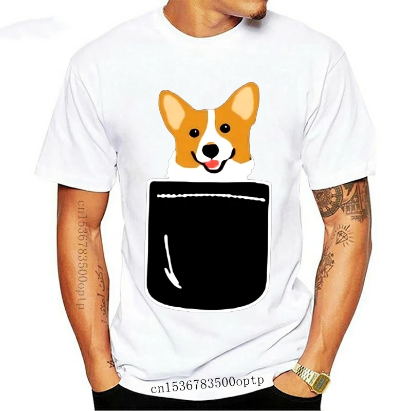 

New Men T Shirt Corgi In The Pocket Women T-Shirt