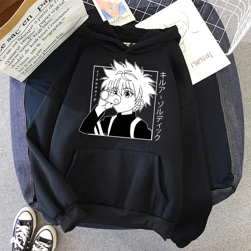 Hot Anime Hunter X Hunter Harajuku Pullover Casual Tops O-neck Women's Hooded Sweatshirt Oversized Hoodie Pullovers Long Sleeves