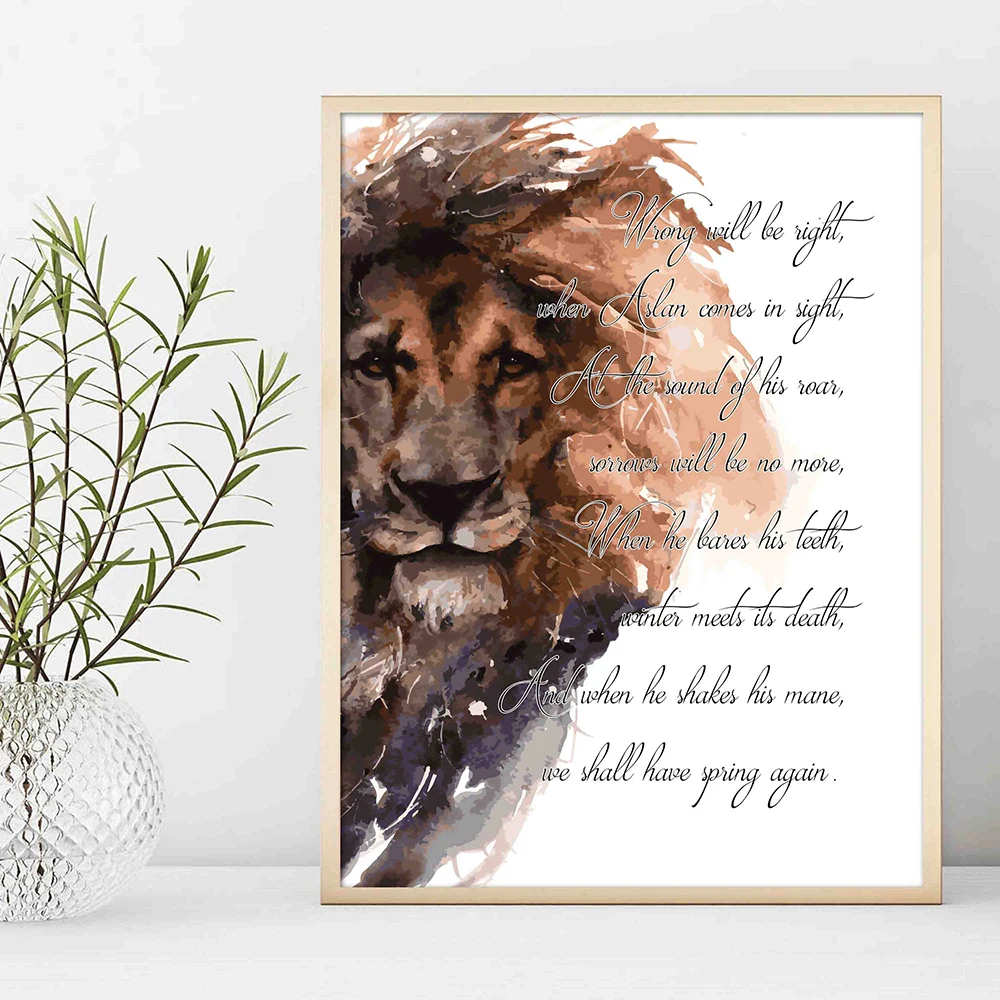

Wild Lion Letter Motivational Quote Art Posters and Prints on Canvas Painting Decorative Wall Art Picture for Office Home Decor