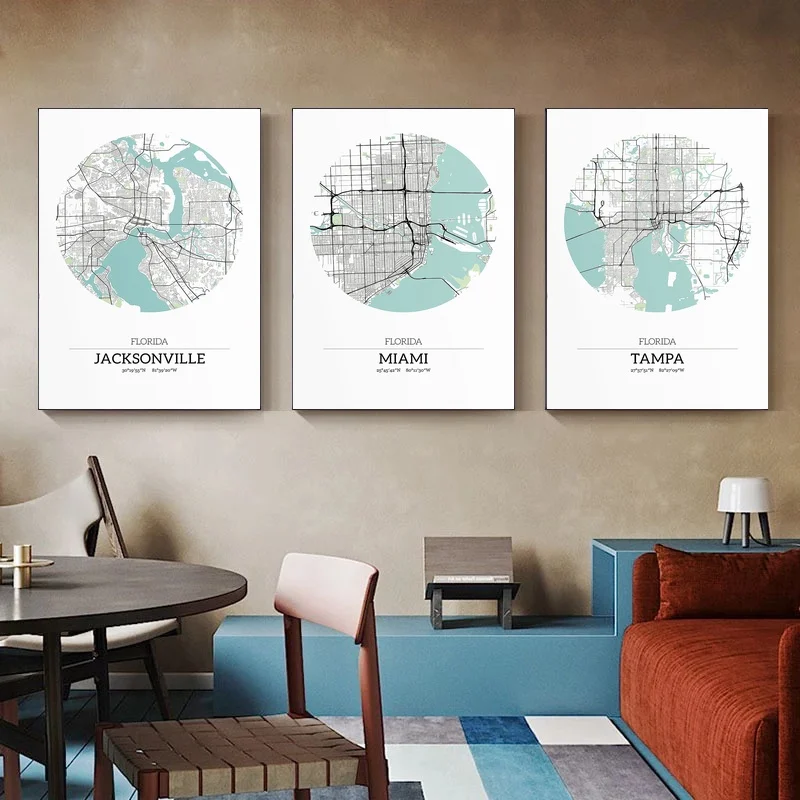 

Карта США Флорида Джексонвилл, Майами, Тампа