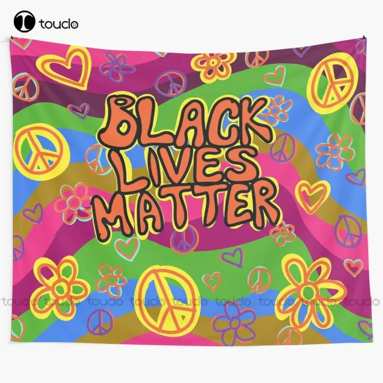 

New Black Lives Matter Groovy Hippie Tapestry Love Tapestry Tapestry Wall Hanging For Living Room Bedroom Dorm Room Home Decor