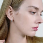 BLACK AWN милые серьги из стерлингового серебра 925 пробы для женщин с черной шпинелью I023