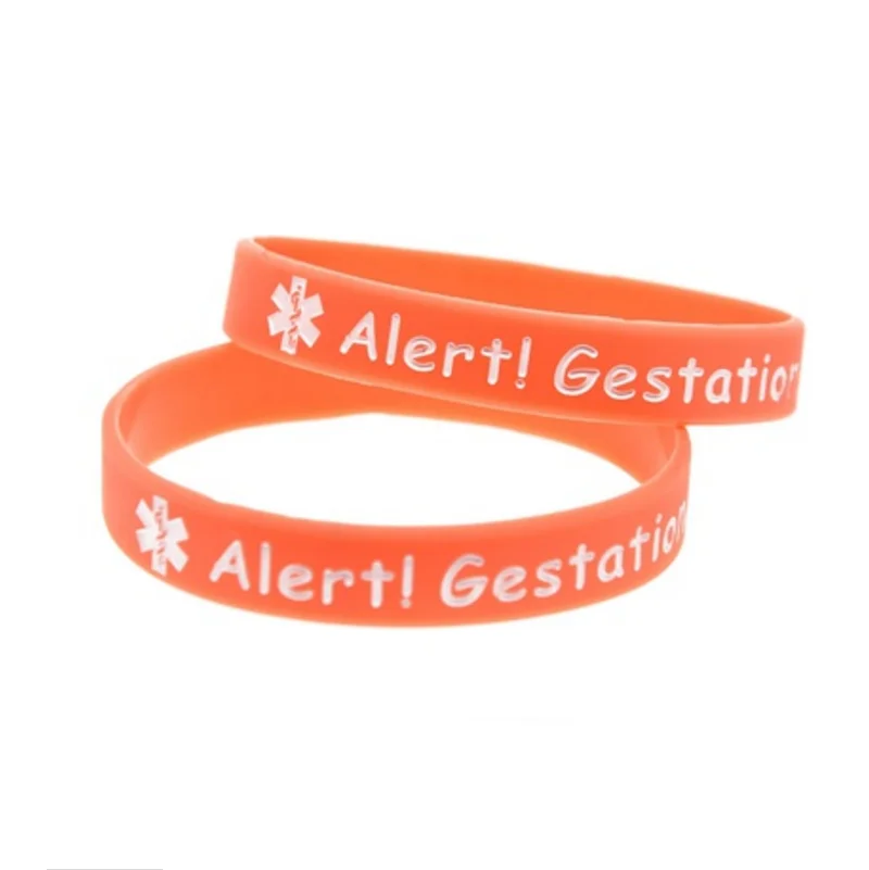 Браслет Силиконовый на запястье с изображением гестационного диабета|Именные