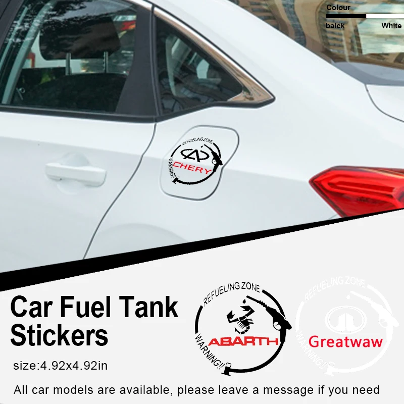 

1pcs Car Black and White Logo Fuel Tank Cap Sticker for Fiat Punto Evo Abarth 500 Stilo Ducato 244 Palio Badge Car Accessories