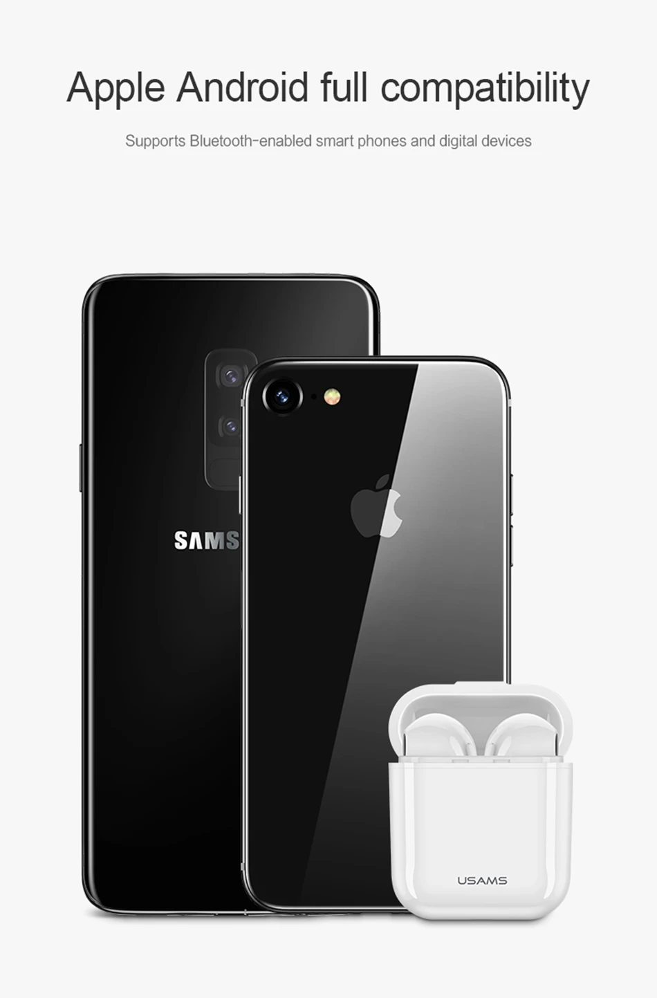 USAMS Bluetooth наушники для iPhone samsung Xiaomi наушники, LQ TWS беспроводные Bluetooth наушники для iPhone