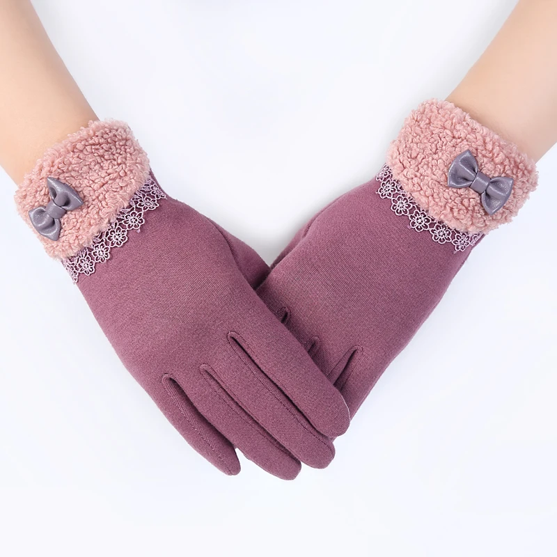 Женские бархатные перчатки Elifashion теплые короткие рукавицы для сенсорных экранов