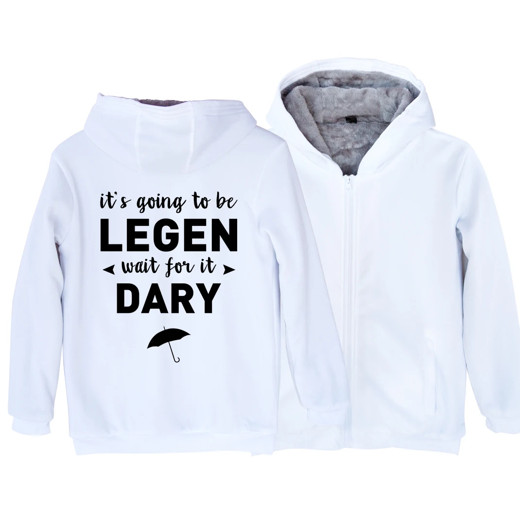 Man Boy Parkas Full Zip Coat HIMYM Umbrella It’s Going To Be Legen Wait For It Dary Plus Velvet Autumn Winter ZIIART