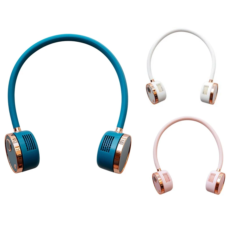 

Портативный безлистный подвесной двойной охлаждающий шейный вентилятор с зарядкой для занятий спортом на открытом воздухе мини-охладител...