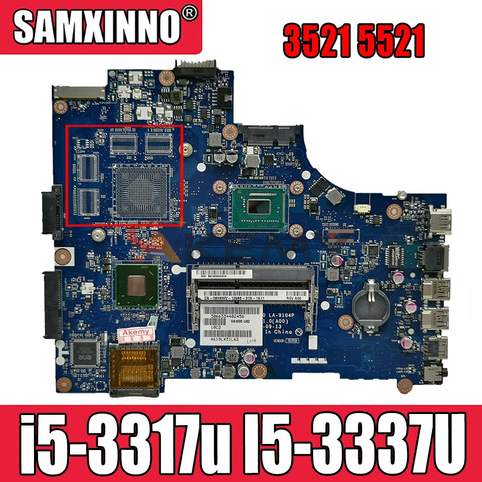

LA-9104P motherboard for Dell Inspiron 3521 5521 Laptop Motherboard LA-9104P mainboard VAW00 i5-3317u I5-3337U DDR3L 100% OK