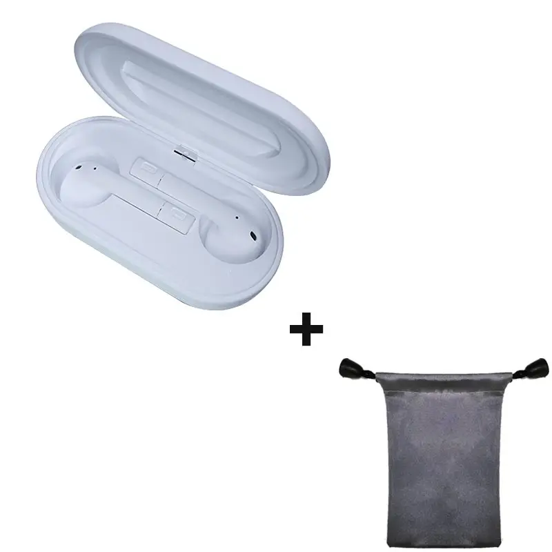 White add bag TWS беспроводной Bluetooth 5,0 футляр для наушников спортивные сенсорные наушники настоящие HIFI наушники 6D HD стерео наушники с микрофоном PK T5 QS1 GT1 - Цвет: White add bag