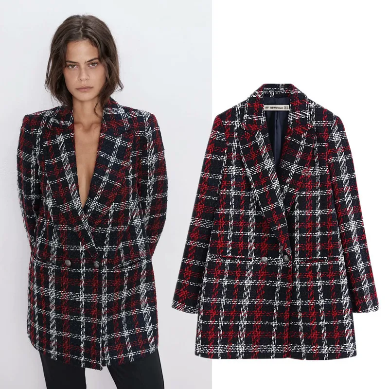 Vadim Veste Femme Zaful зимняя Длинная женская накидка в клетку длинный пуховик женские