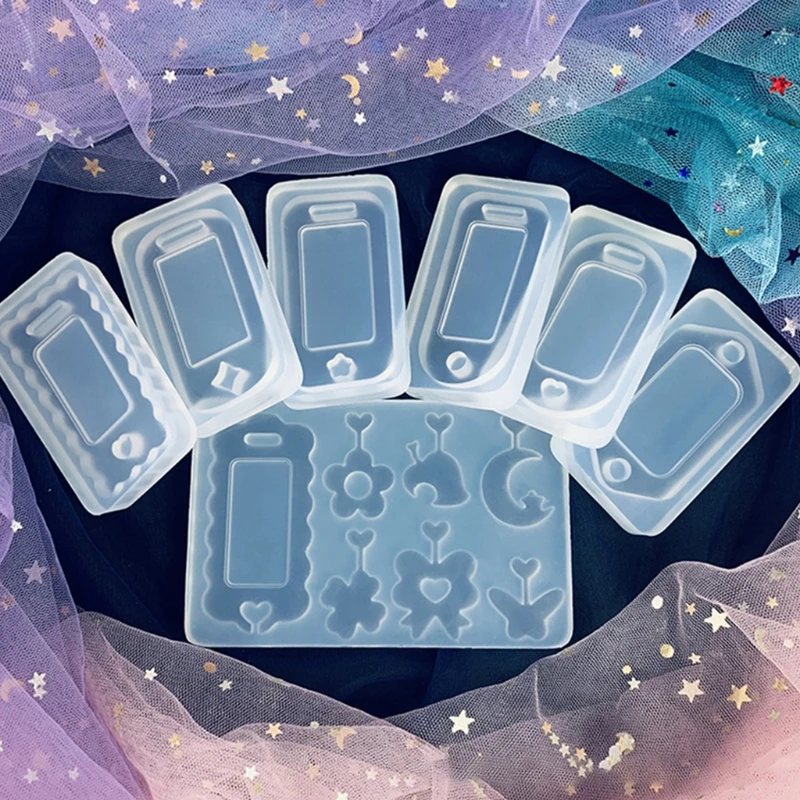 

Hanging Listed Epoxy Resin Mold Label Tag Silicone Mould DIY Crafts Jewelry Keychain Pendant Casting Tools