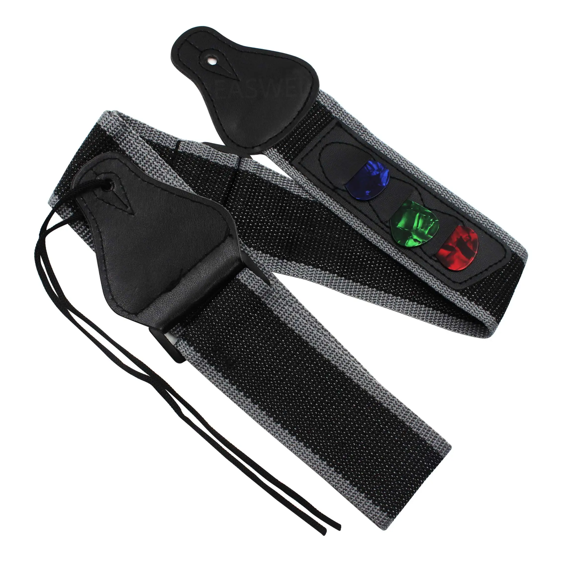 Гитарный ремень нейлон кожаные заканчивается 3 палочки Plectrums держатели