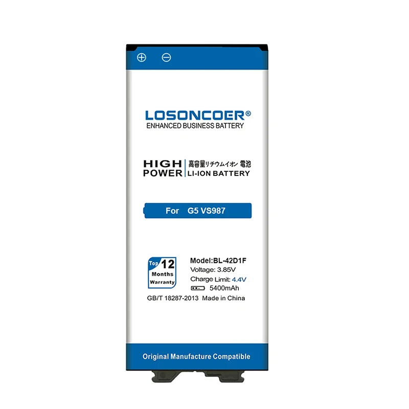 Аккумулятор для LG G5 LOSONCOER 5400 мАч аккумулятор H868 H860N H860 F700K H850 H830 H820 VS987 LS992 US992 F700L F700S