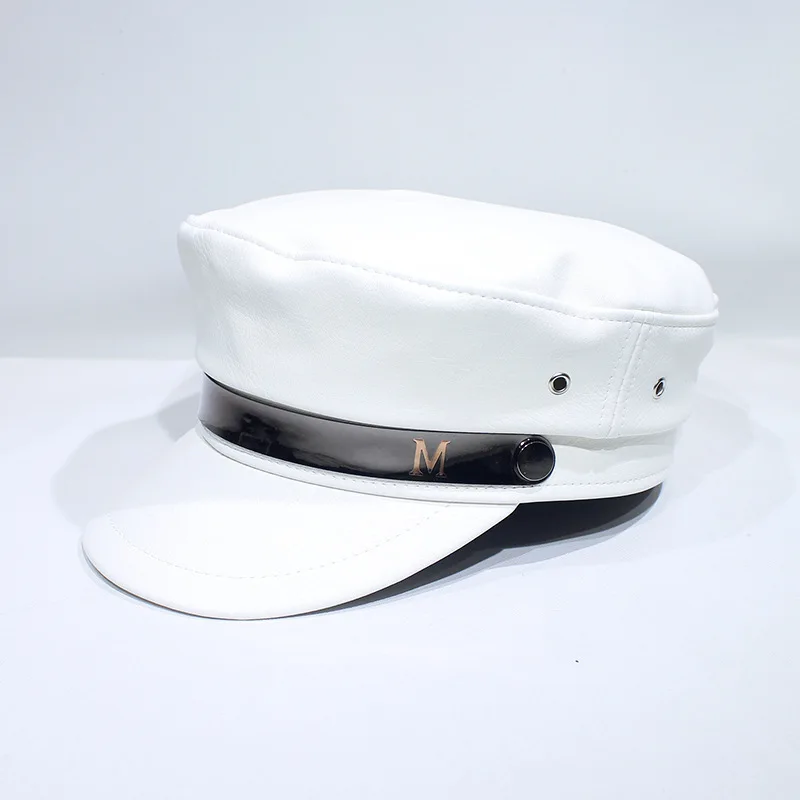 2021 зимние черные береты из искусственной кожи для женщин и мужчин военная шапка