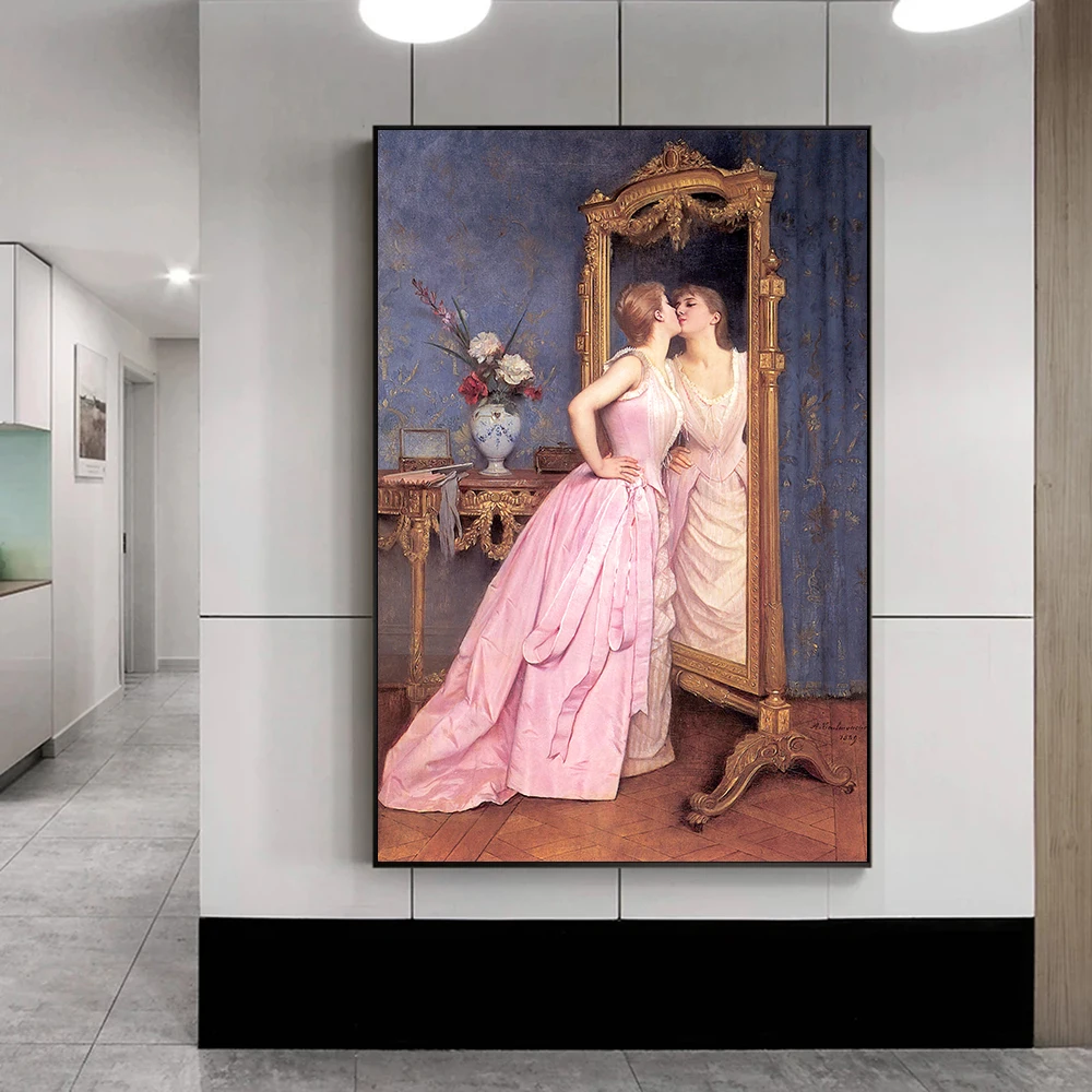 

Famous Painting Art Vanity Canvas Painting Home Decoration Wall Art Woman Posters and Prints Wall Pictures for Living Room Decor