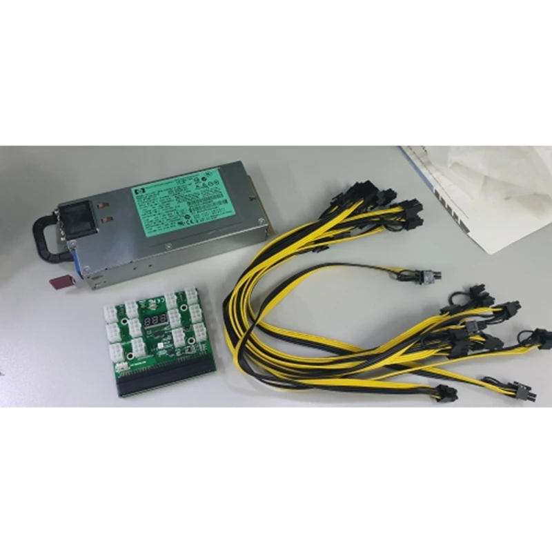 DPS-1200FB A 1200W Mining Server Power Supply PSU Mining Source Breakout Board 12pcs 6pin-to-8pin Cables images - 6