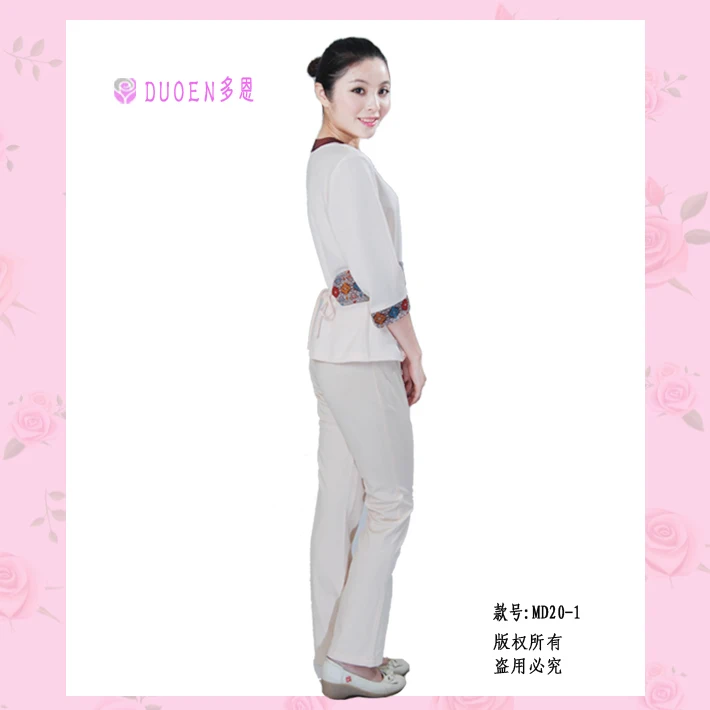 

Thai Foot Bath foot therapy technician's work clothes feminine temperament health club beauty club uniform set white autumn