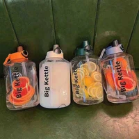 container travel 2 liter gourd sports water bottles school girls plastic gym juice bicycle with straw big drink bpa free thermo