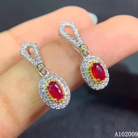 kjjeaxcmy 925 sterling silver inlaid natural ruby earrings new popular ladies ear stud support test