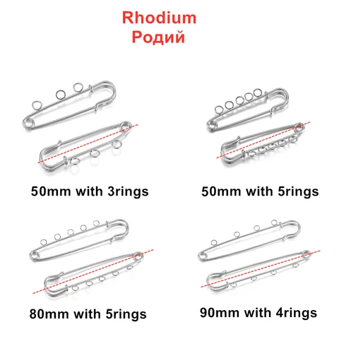 Металлические булавки для бижутерии YouYoungDifferent 50/80/90 мм, 10 шт.