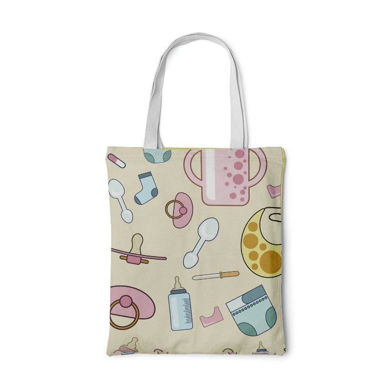 Женская Холщовая Сумка через плечо Дамский саквояж для покупок с принтом простая