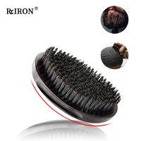riron natural boar bristle mens mustache shaving brush face massage facial hair care wave clean wood brush styling tools