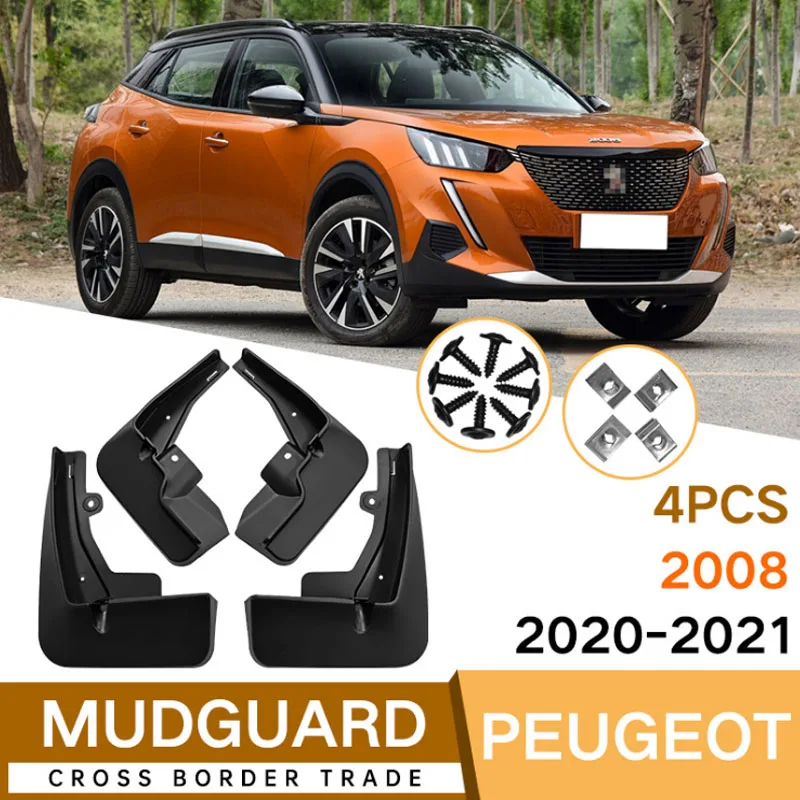 

Mudguard For Peugeot 2008 2020-2021 Front Rear 4pcs Mudflaps Mudguards Car Accessories Auto Styline Splash Guard Fender Mud Flap
