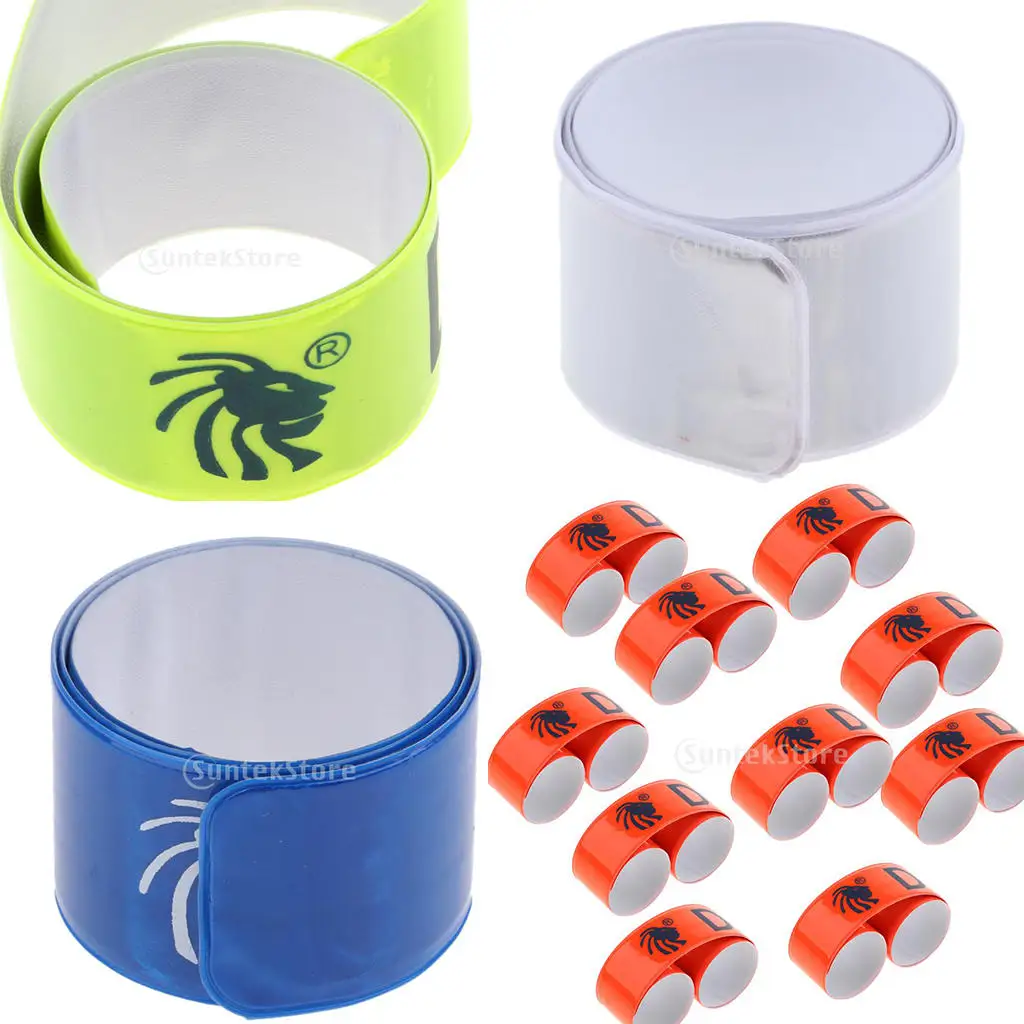 10x Safety Armbands Ankle Arm Bands Bracelets for Night Running Cycling Pants Snap Band Strap | Спорт и развлечения