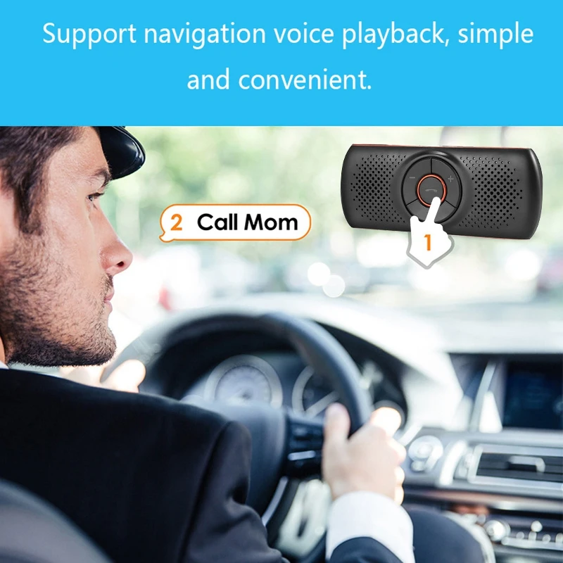 Автомобильный Bluetooth 4,2 автомобильный Громкая связь стерео музыкальный ресивер плеер звук Улучшенный бас/Встроенный микрофон/Tf карта плеер Aux Hands Free