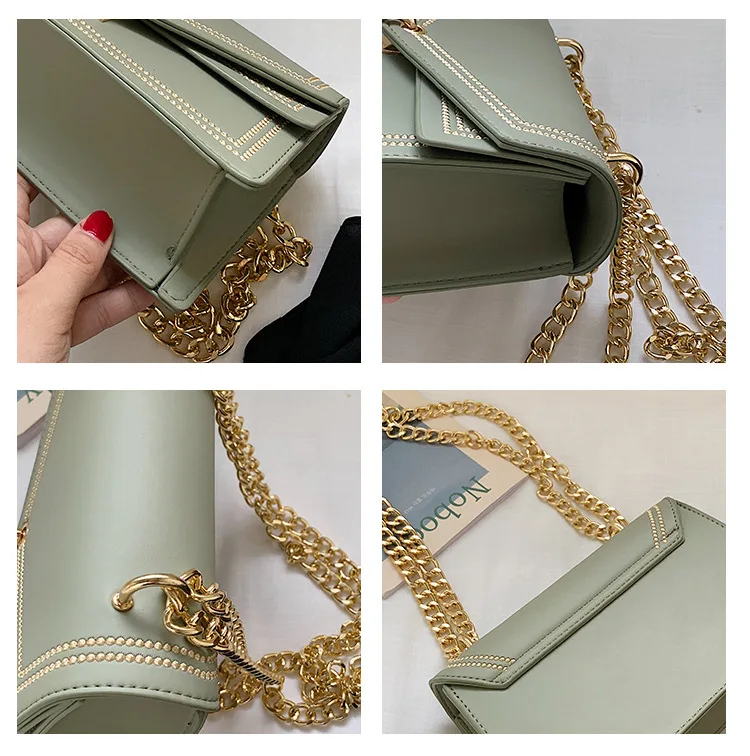 Fashion Luxury Embroidery Female Shoulder Bag PU Leather Women Handbag Ladies Classic Chains Strap Messenger Crossbody Bags | Багаж и