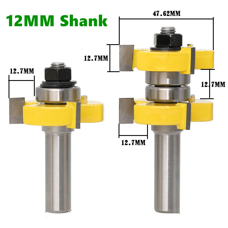 2 шт. 12 мм 1/2 дюйма хвостовая фреза с концевых фрез фрезы для контурной обработки
