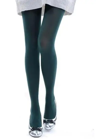 Z001 Dark green LJCUIYAO, женские колготки телесного цвета, женские нейлоновые колготки, непрозрачные колготки, обтягивающие колготки размера плюс, разноцветные бархатные весенние колготки - Цвет: Z001 Dark green