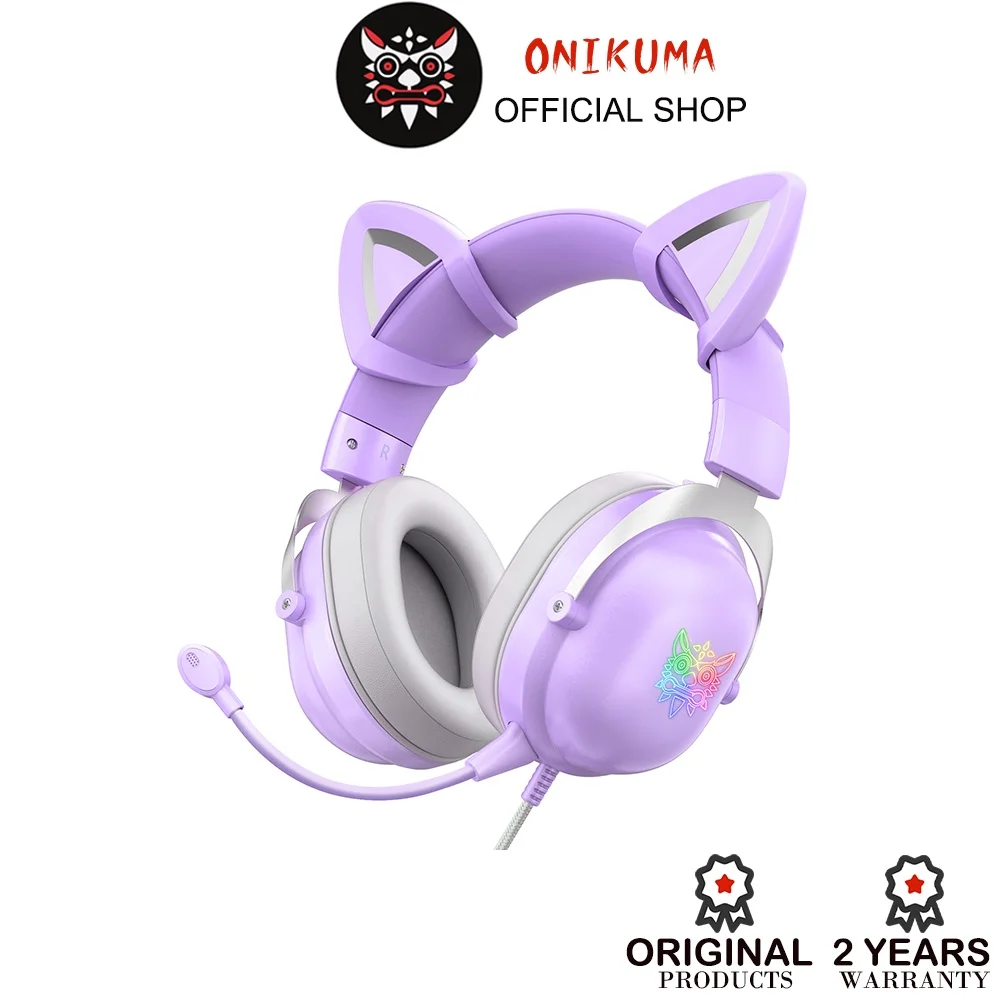 

Игровая гарнитура ONIKUMA X11 с кошачьими ушками, фиолетовый цвет, для игр со съемными кошачьими ушками, PS5, PS4, Nintendo, переключатель, ПК, мобильный с...