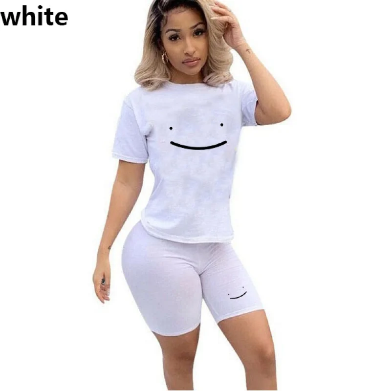 

Women Summer Shorts T-Shirts Sportswear Two Pieces Set O-Neck T-Shirt Shorts Pants Suit Sports Tracksuit Outfits Famale Clothes