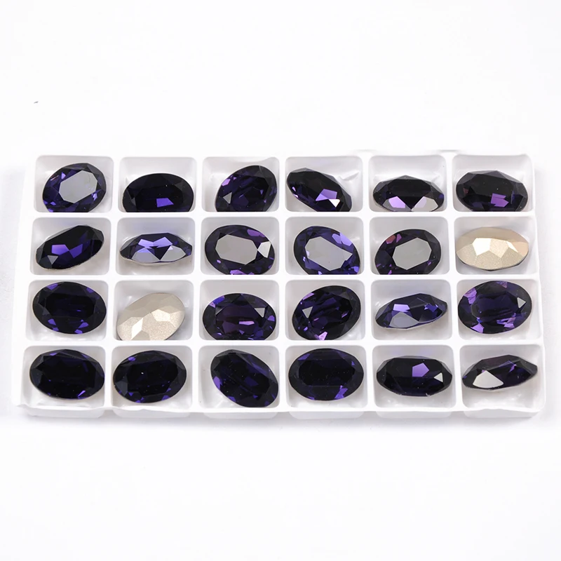 Yanruo 4120 все размеры фиолетовый бархат Овальные Кристаллы для шитья Комплект