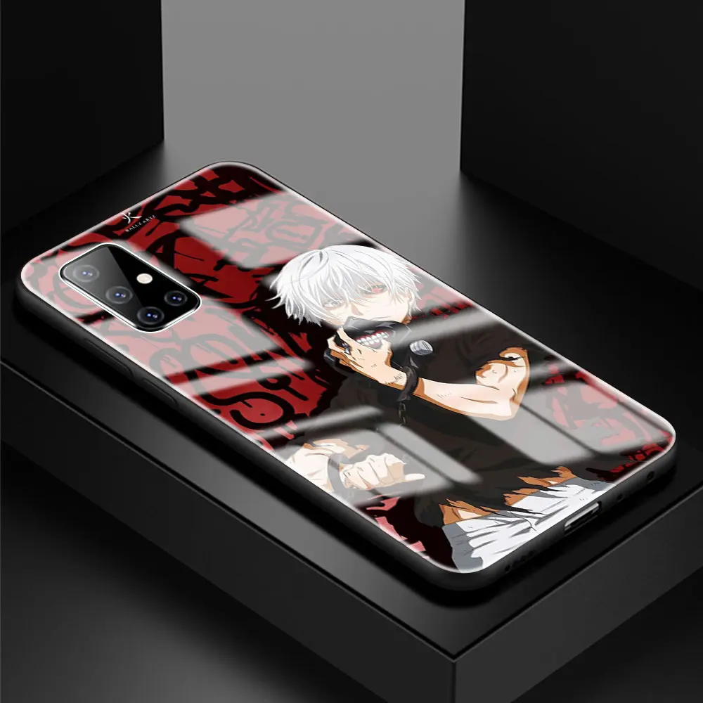 

Phone Cover For Samsung Galaxy A51 A50 A71 A70 A31 A30 A21s A91 A10 A40 Tempered Glass Mobile Case Anime Tokyo Ghoul
