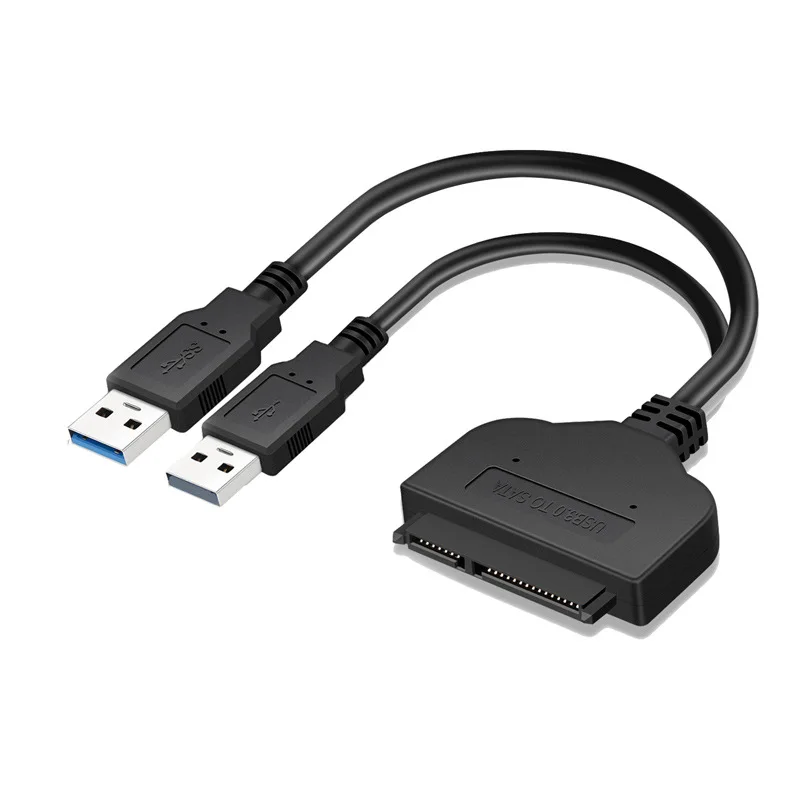 

Кабель-переходник SATA 22Pin на два USB 3,0, 2,5 дюйма, для жесткого диска Последовательный usb-порт, 3,0, 15 см