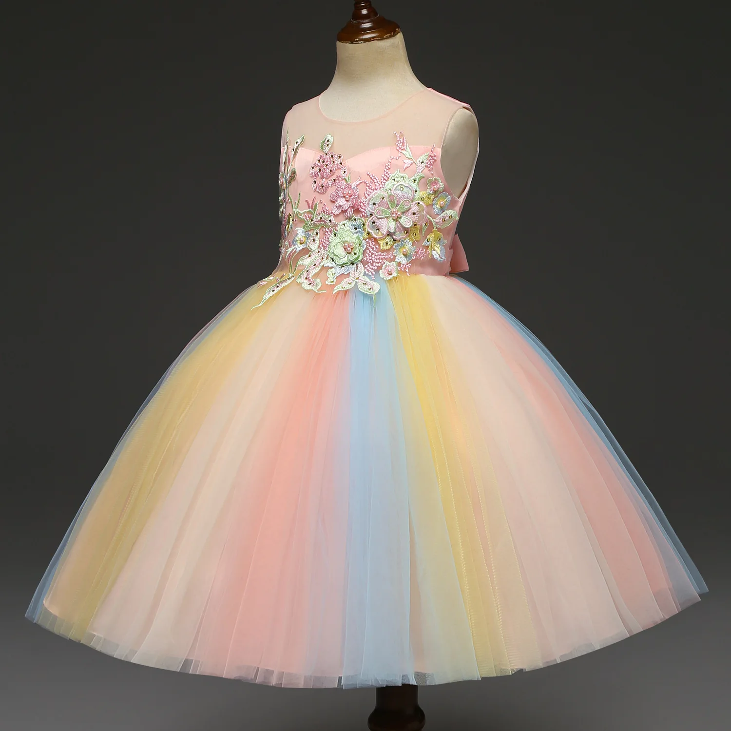 Кружевное платье принцессы для девочек Детские Вечерние платья на День рождения